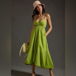 Anthropologie V-Neck Tiered Bubble Hem Dress